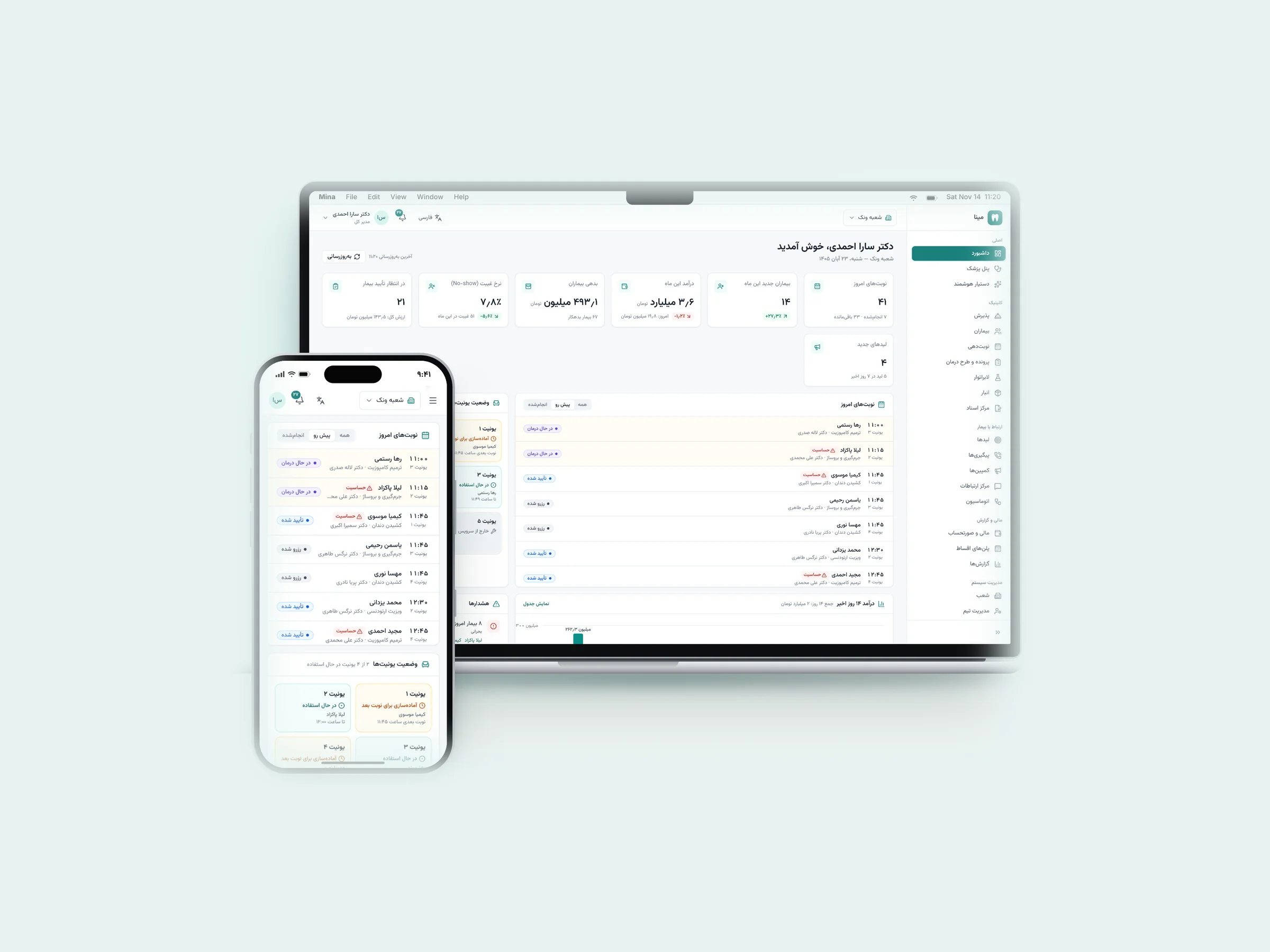 Mina — dental clinic CRM